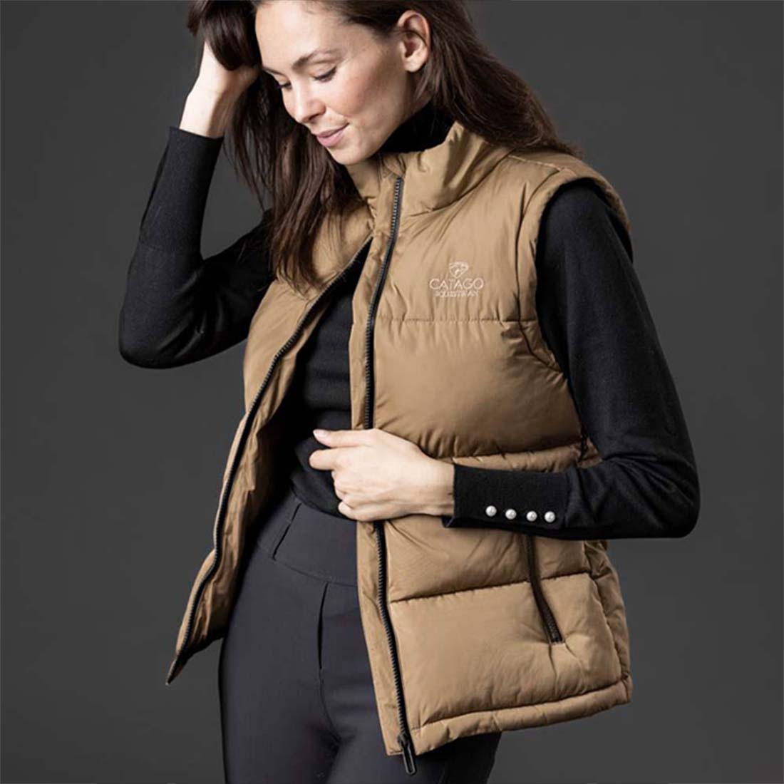 Riding Vest Busta Puffer Beige