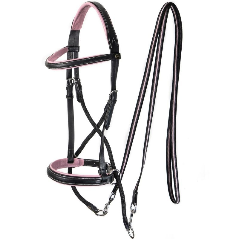 Bitless Bridle Dietsji Cross-Under Black/Pink
