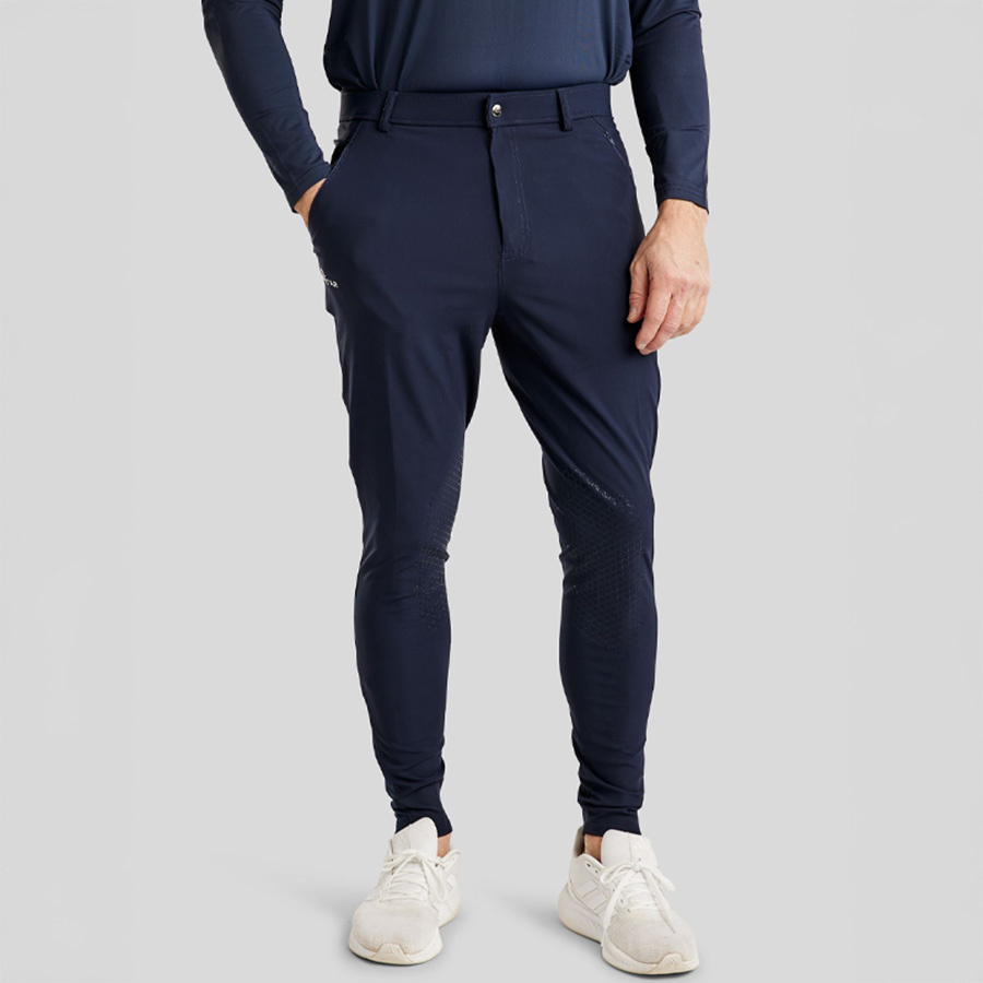 Men's Riding Breeches MoBen Knee Grip Navy Blue