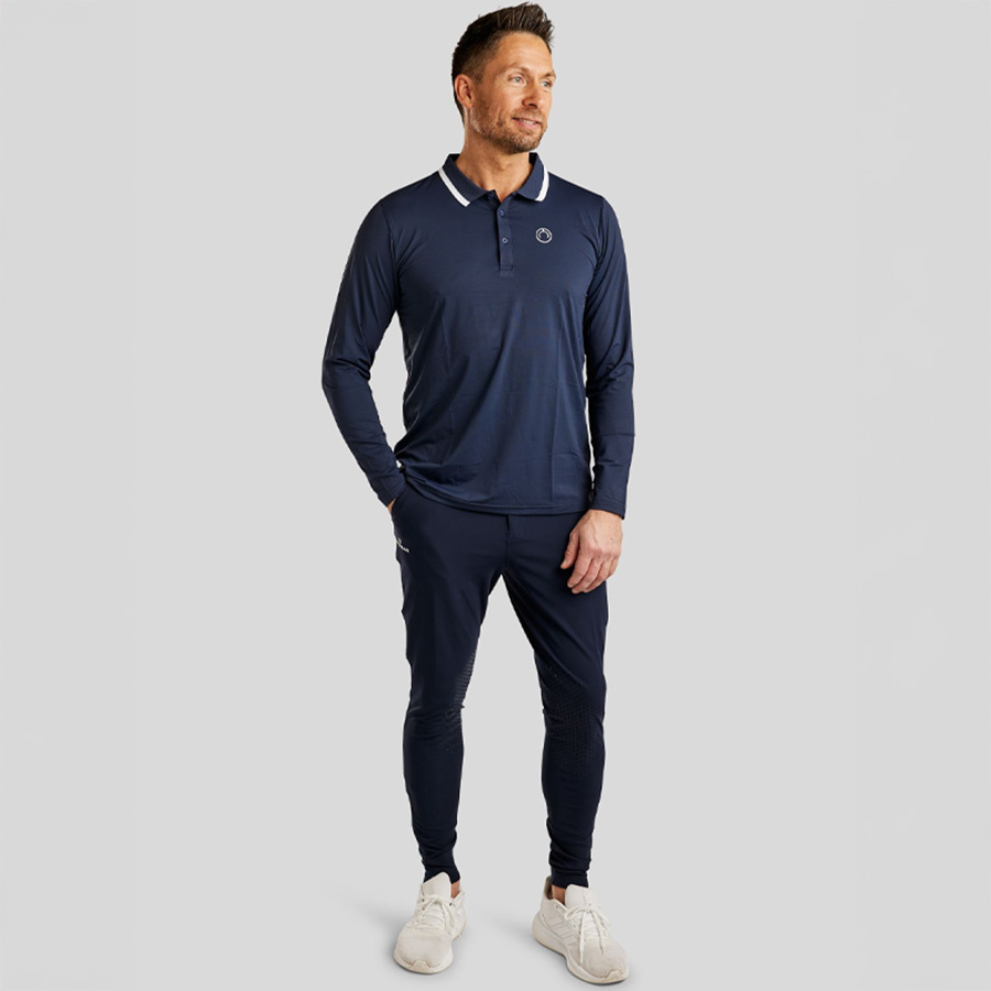 Men's Riding Breeches MoBen Knee Grip Navy Blue