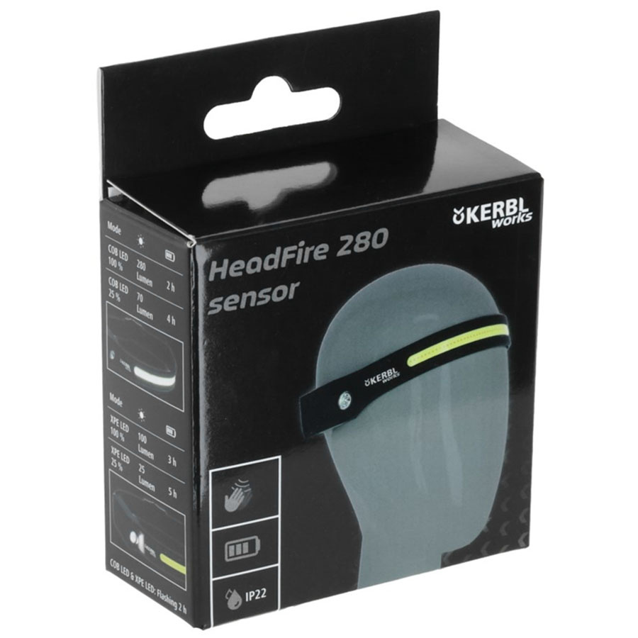 Headlamp HeadFire LED 280 Sensor Black