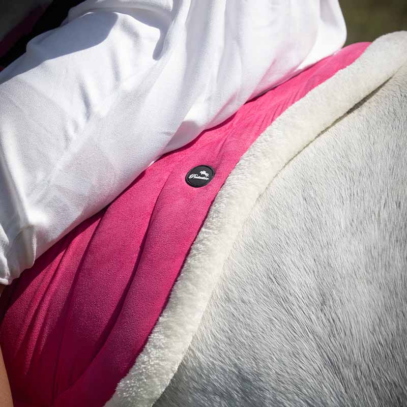 Bareback pad Fauxfur Knee Block Pink