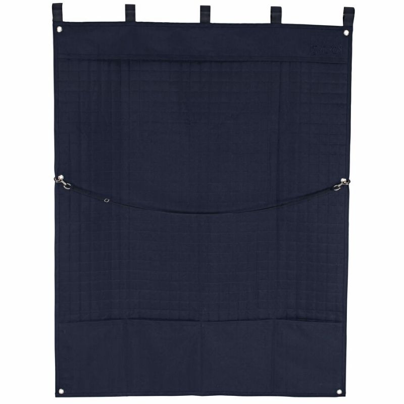 Stable Curtain Quilt Long Navy Blue