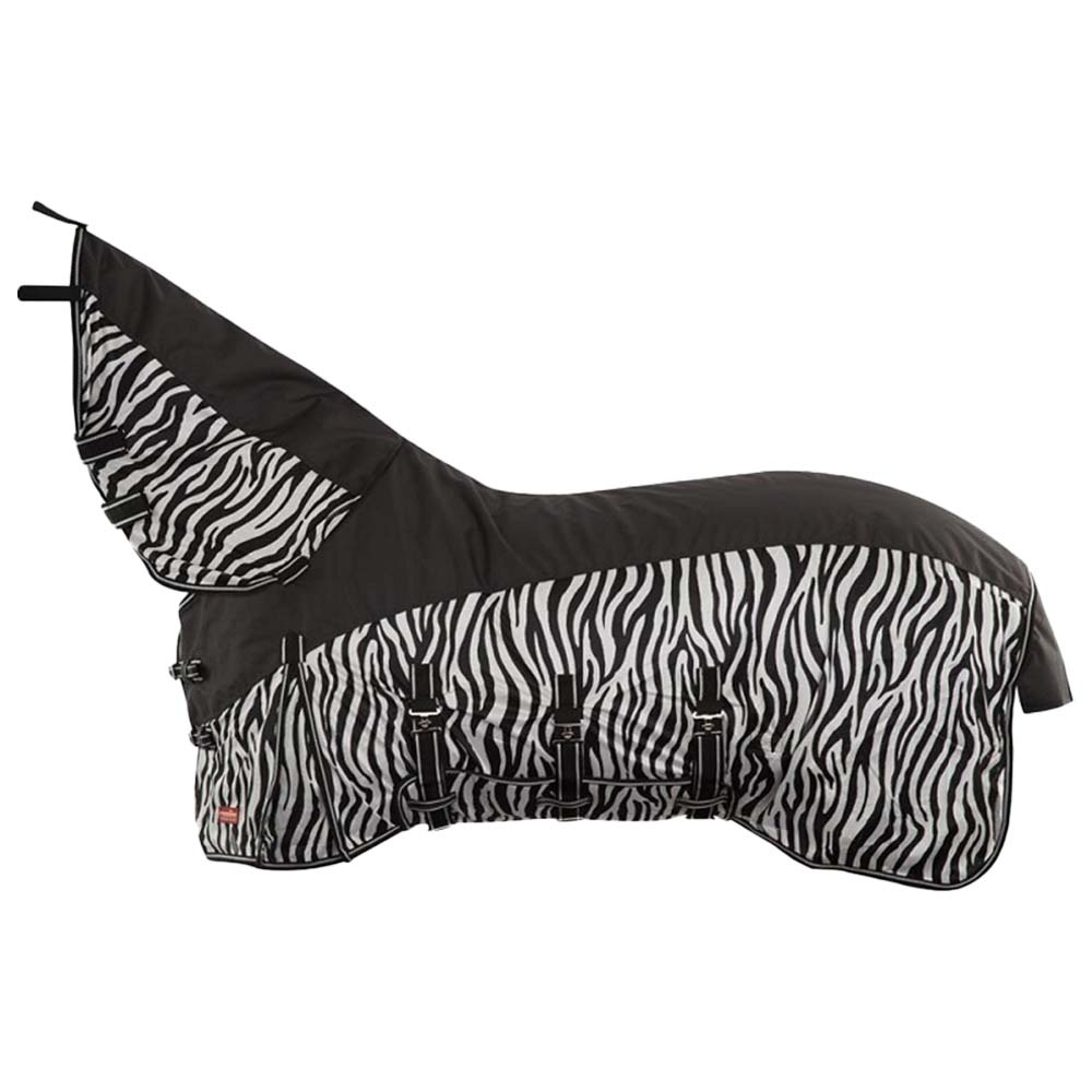 Rain- & Fly Rug with Neck Zebra 3 in 1 Black/White