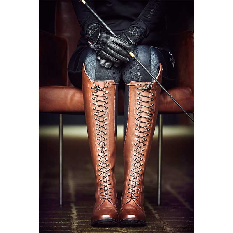 Riding Gloves Feel Leather Black