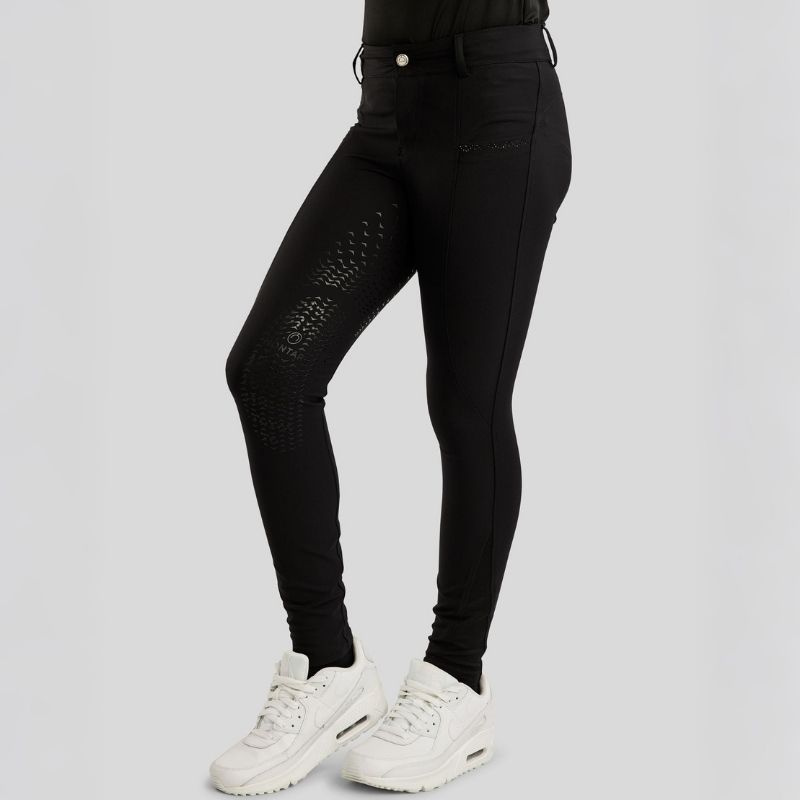 Riding Breeches Kids/Junior Crystals Full Grip Black