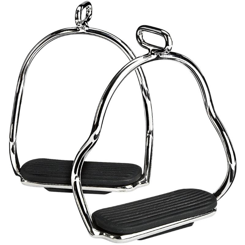 Icelandic stirrup with Rubber Insert Silver