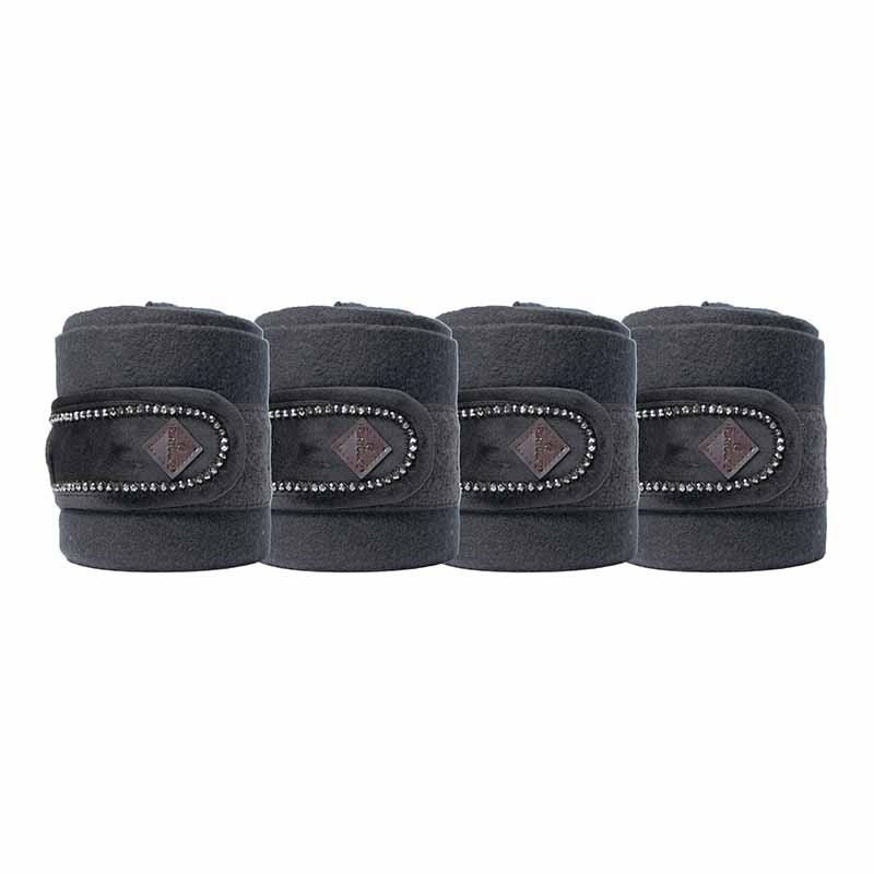 Polar Velvet Pearls Fleece Bandages Black