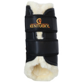 Brushing Boots Leather Front Black Brushing Boots Leather Front Black