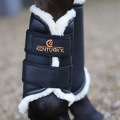 Brushing Boots Leather Front Black Brushing Boots Leather Front Black