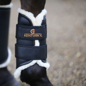 Brushing Boots Leather Front Black Brushing Boots Leather Front Black