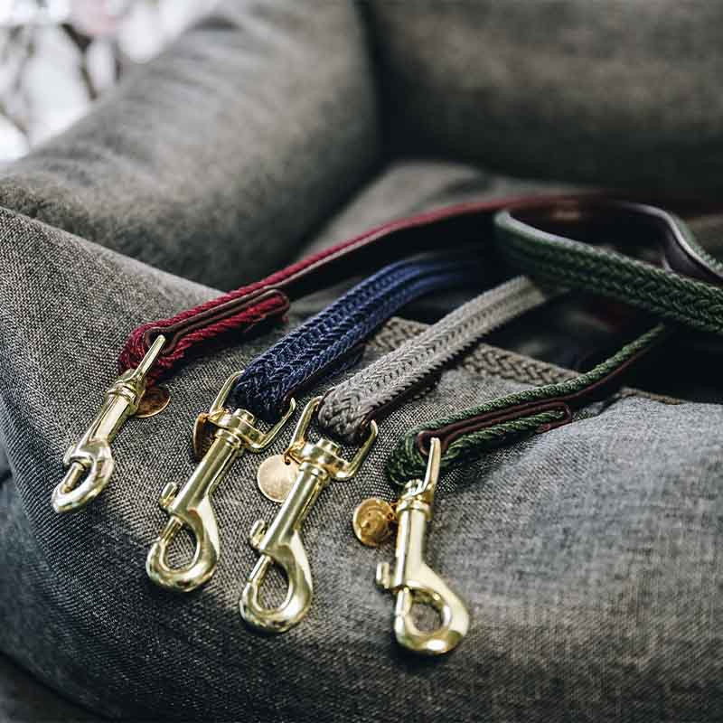 Braided Nylon Lead 2m Olive Green