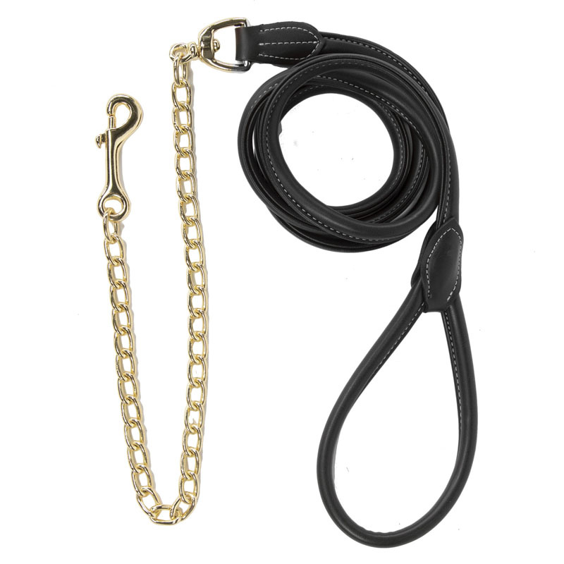 Chain Halter Artificial Leather Black