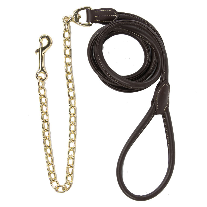 Chain Halter Artificial Leather Brown
