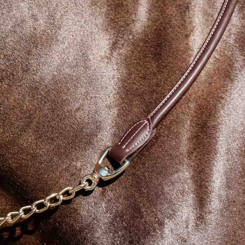 Chain Halter Artificial Leather Brown