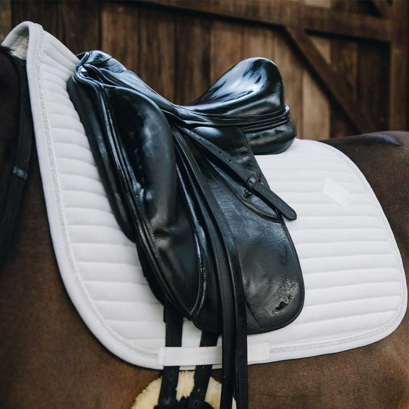 Dressage Saddle Pad Pearls White