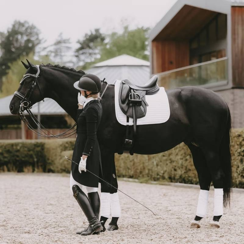 Dressage Saddle Pad Pearls White