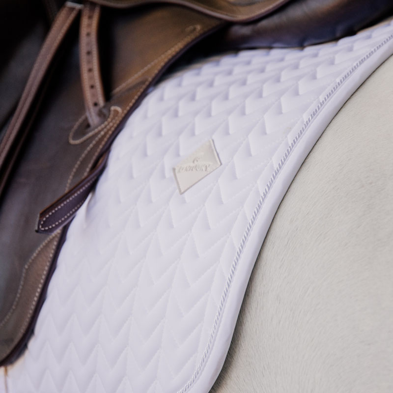 Dressage Saddle Pad Fishbone White