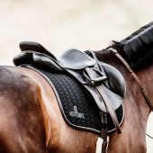 Saddle Pad Leather Fishbone Black Saddle Pad Leather Fishbone Black