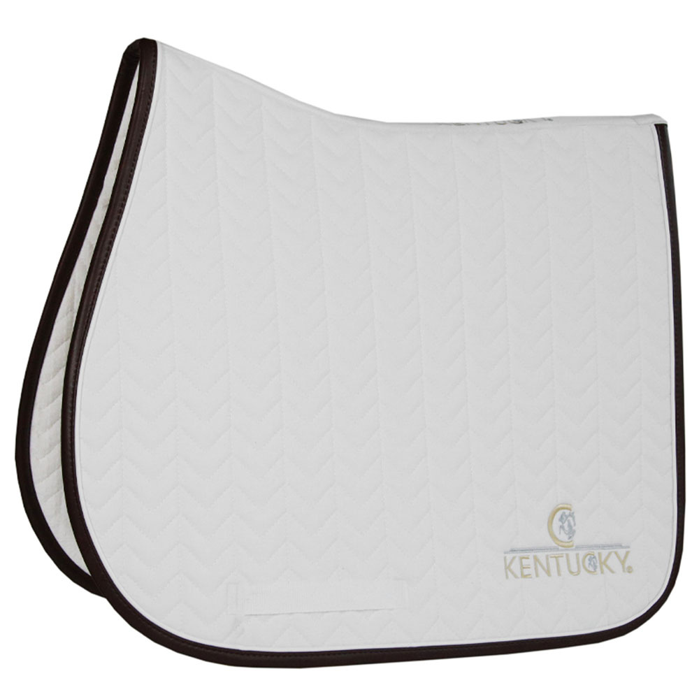 Saddle Pad Leather Fishbone White