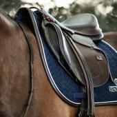 Saddle Pad Leather Fishbone Navy Blue Saddle Pad Leather Fishbone Navy Blue