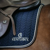 Saddle Pad Leather Fishbone Navy Blue Saddle Pad Leather Fishbone Navy Blue