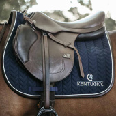 Saddle Pad Leather Fishbone Navy Blue Saddle Pad Leather Fishbone Navy Blue