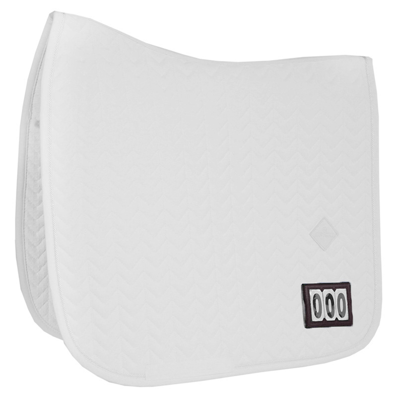 Dressage Saddle Pad Fishbone Competition White