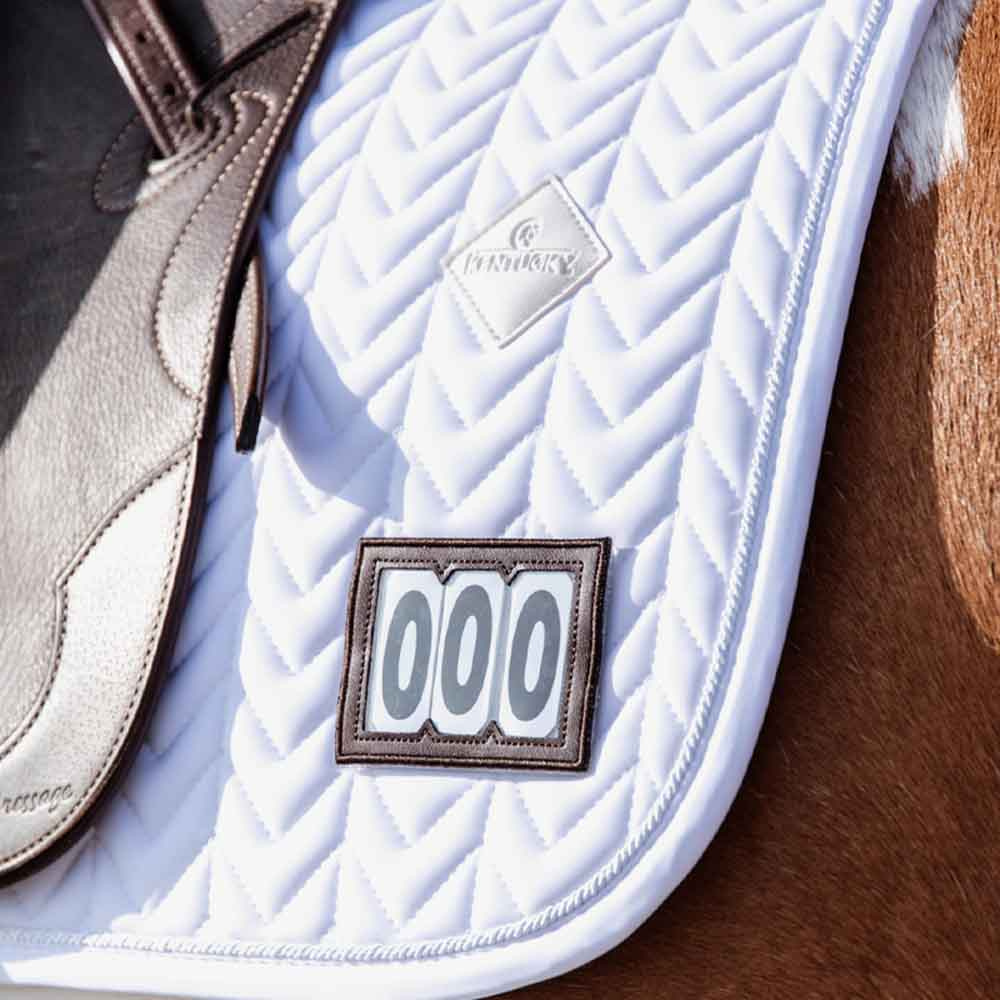 Dressage Saddle Pad Fishbone Competition White