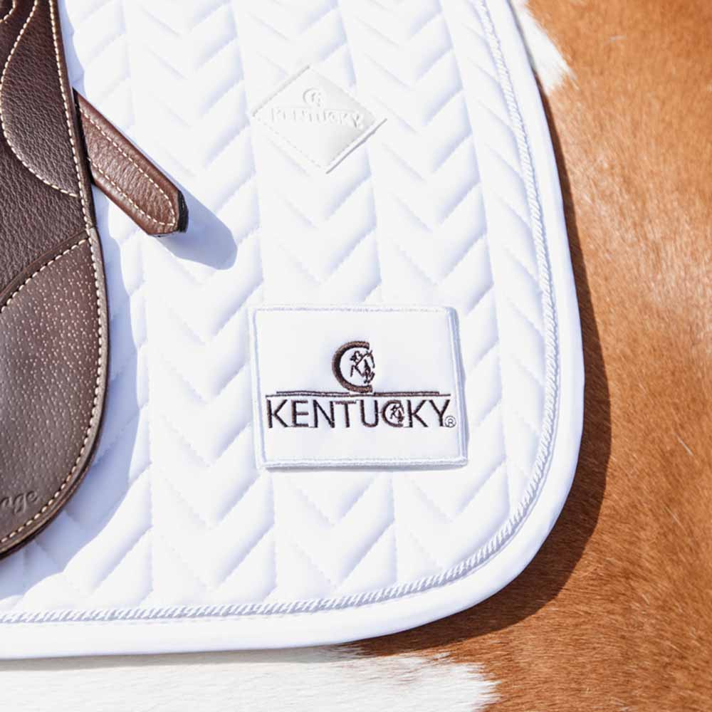 Dressage Saddle Pad Fishbone Competition White