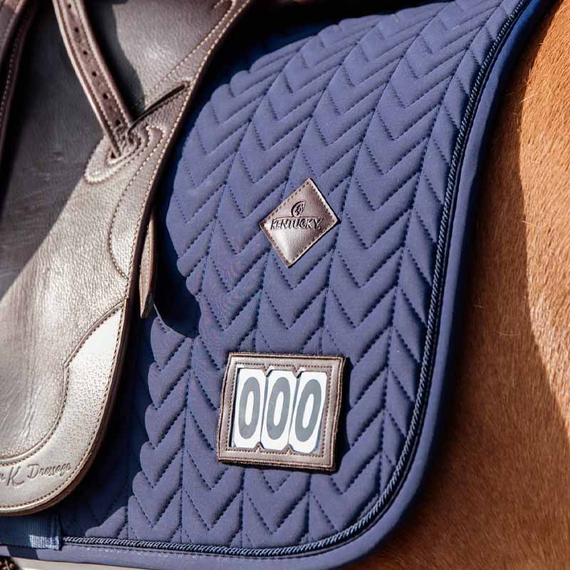 Dressage Saddle Pad Fishbone Competition Navy Blue