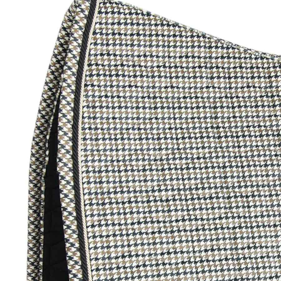 Dressage Saddle Pad Pied-de-Poule Brown