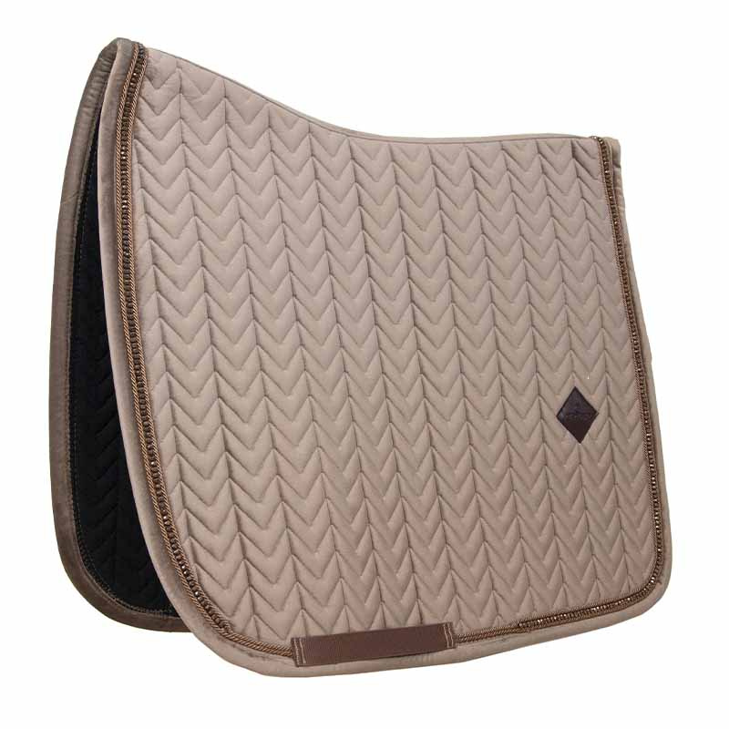 Dressage Saddle Pad Velvet Pearls Beige