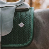 Dressage Saddle Pad Velvet Pearls Green Dressage Saddle Pad Velvet Pearls Green