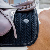 Dressage Saddle Pad Velvet Pearls Black Dressage Saddle Pad Velvet Pearls Black