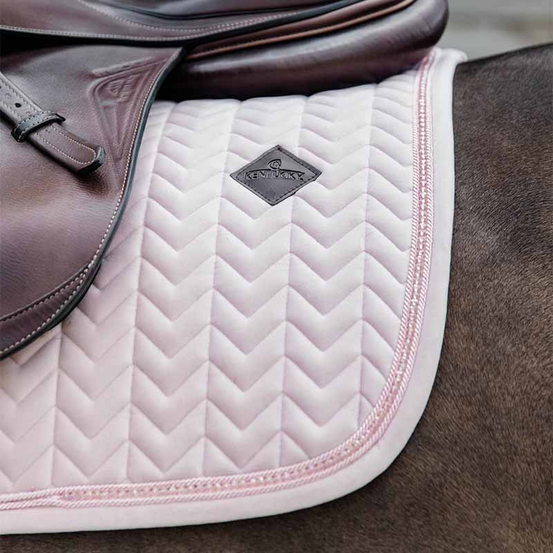 Saddle Pad Velvet Pearls Pink