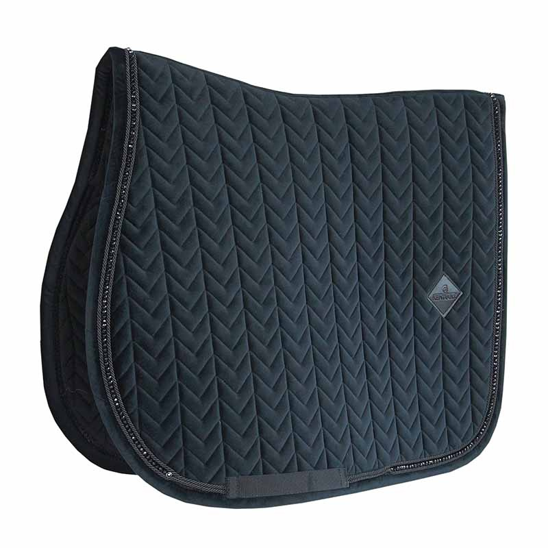 Saddle Pad Velvet Pearls Black