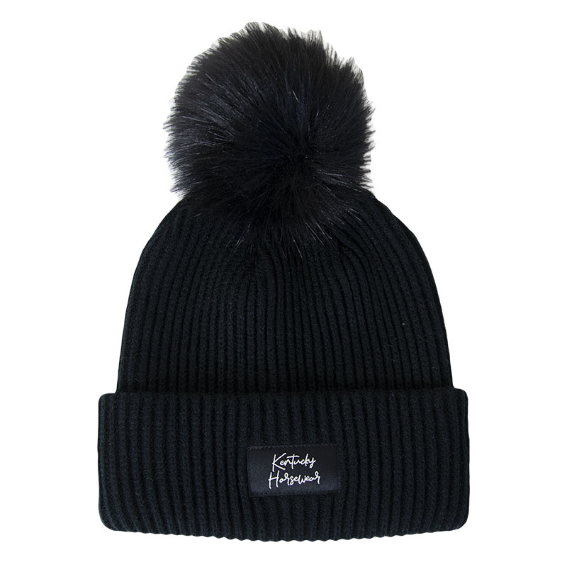 Beanie Hat Pompom Black