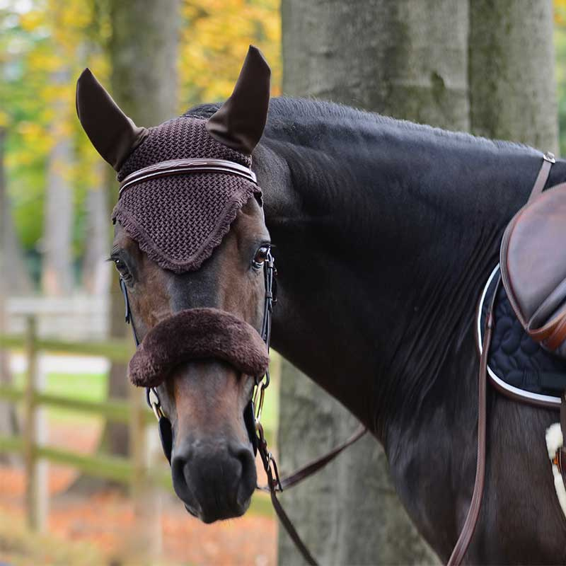 Noseband Cover Sheepskin Brown
