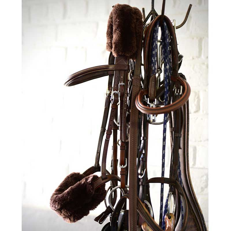 Noseband Cover Sheepskin Brown