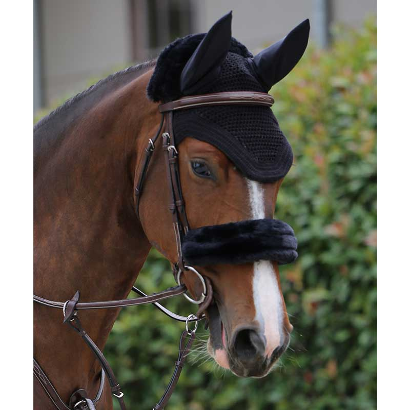 Noseband Cover Sheepskin Black