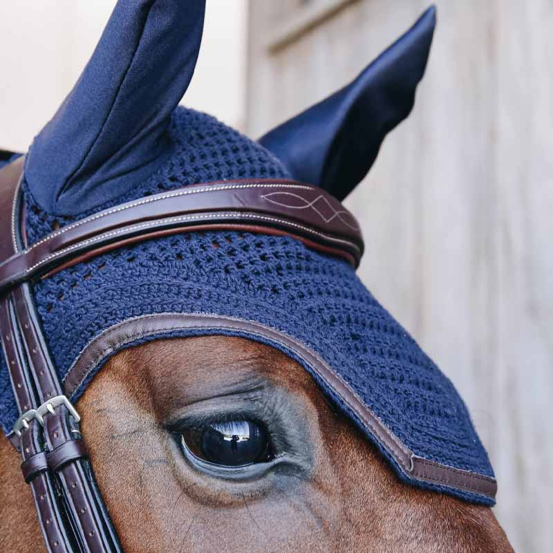 Ear Bonnet Wellington Leather Dark Navy