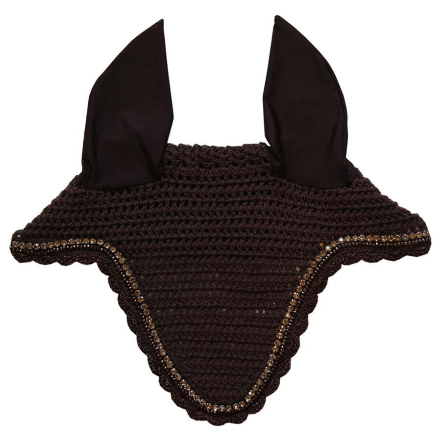 Ear Bonnet Long Stone & Pearl Brown