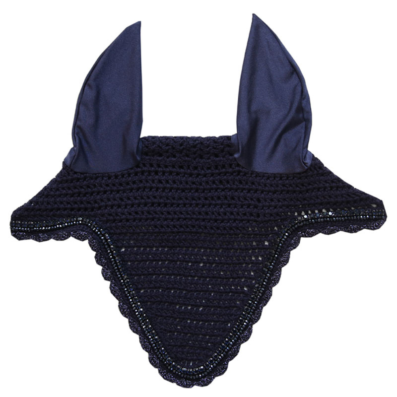 Ear Bonnet Long Stone & Pearl Dark Navy