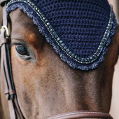 Ear Bonnet Long Stone & Pearl Dark Navy Ear Bonnet Long Stone & Pearl Dark Navy