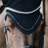 Ear Bonnet Long Stone & Pearl Soundless Black Ear Bonnet Long Stone & Pearl Soundless Black