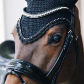 Ear Bonnet Long Stone & Pearl Soundless Black Ear Bonnet Long Stone & Pearl Soundless Black