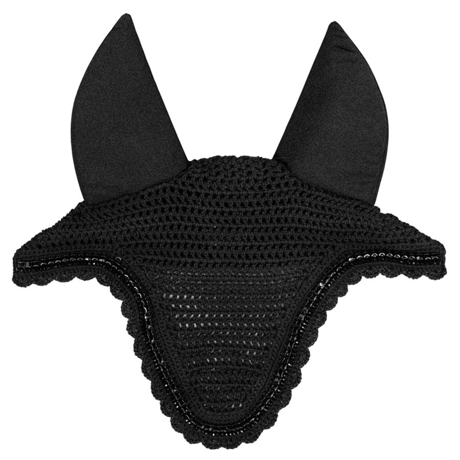 Ear Bonnet Long Stone & Pearl Soundless Black