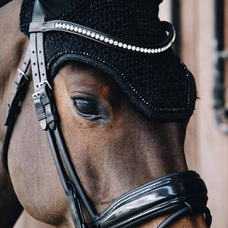 Ear Bonnet Wellington Glitter Black