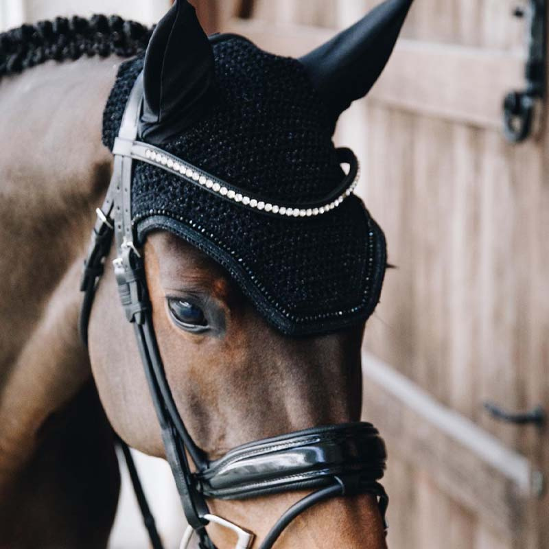 Ear Bonnet Wellington Glitter Black